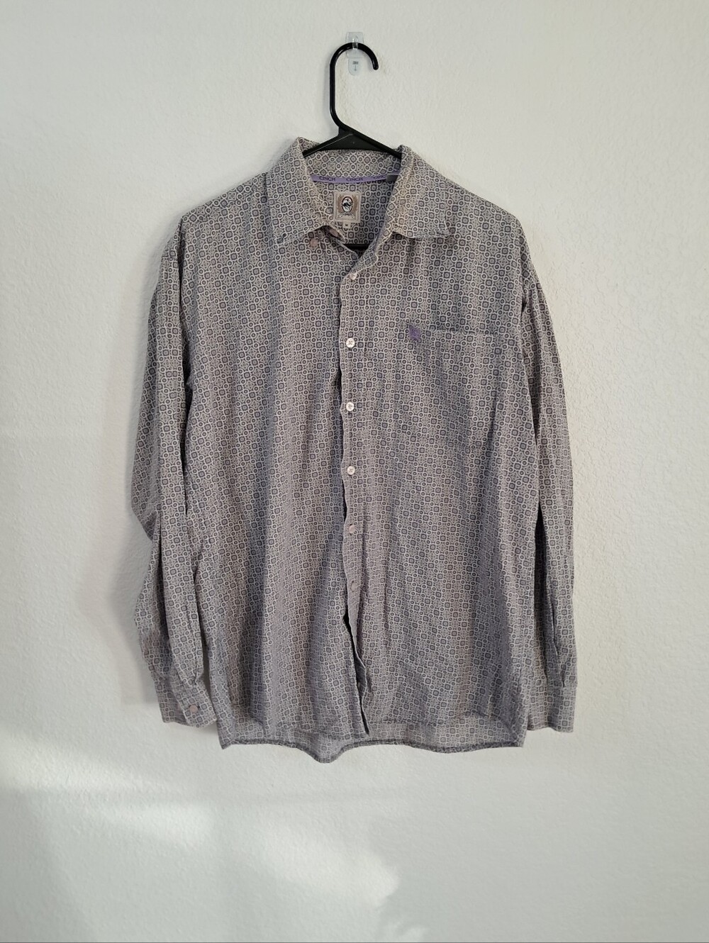 Cinch Men's Md Button Down Geometric Collar 100% Cotton Preppy Career Classic